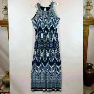 EnFocus Women’s Maxi Dress Women’s Size 10 Blue and White Halter